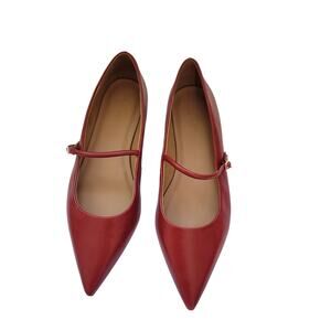 Madewell Elsie Women's Red Pointed Toe Maryjane Flat Shoes Size 10.5M 9325-2798
